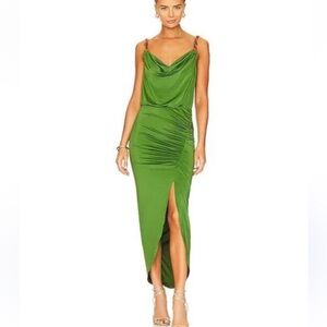 VERONICA BEARD
Biava beaded ruched midi dress
